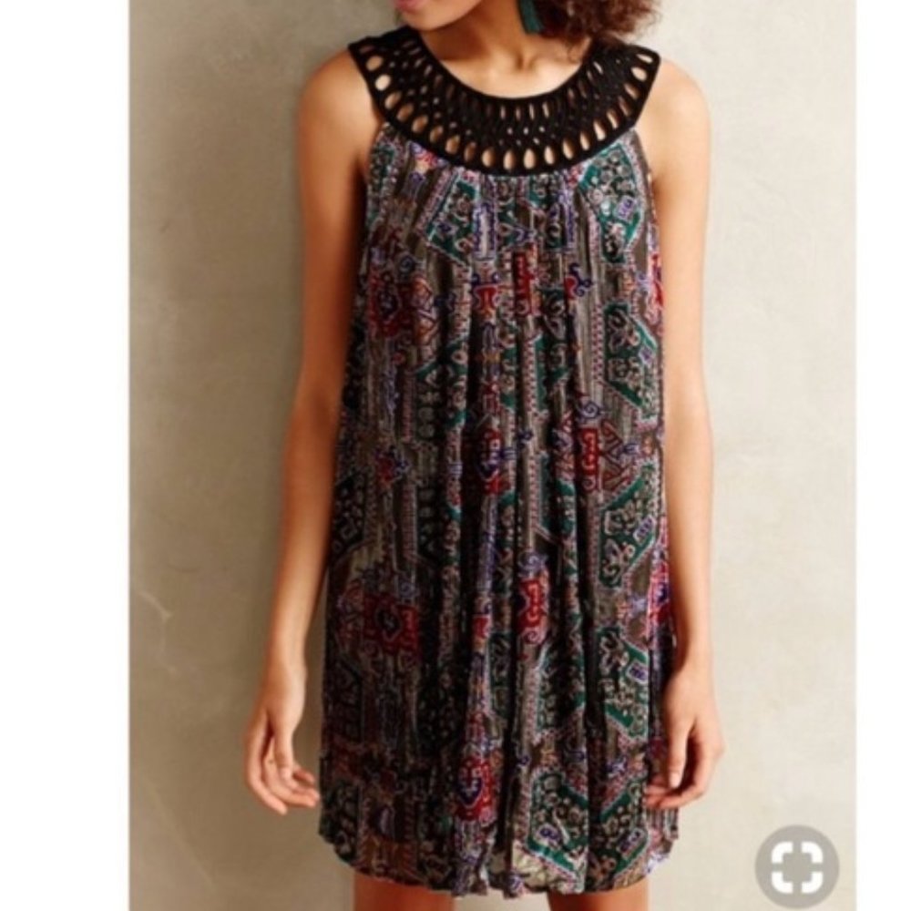 Anthropologie‎ Moulinette Soeurs Linnea Velvet Metallic Dress Size XS